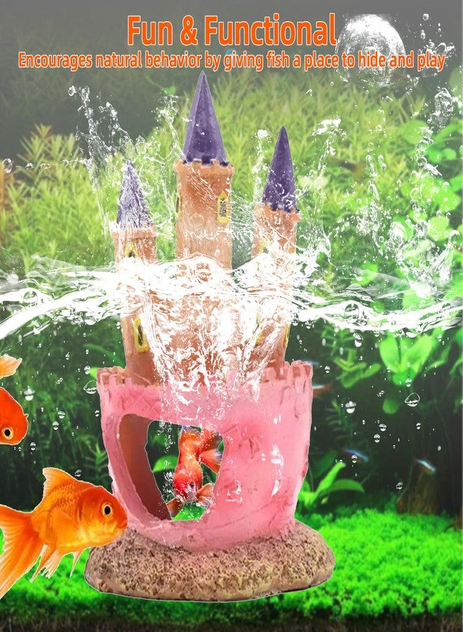 Elecphbo 3D Resin Aquarium Decoration Castle - Cartoon Fish Tank Ornament, Non-Toxic Safe for Freshwater/Saltwater Tanks, Colorful Design, Enhances Underwater Environment (Multicolor) - Image 3